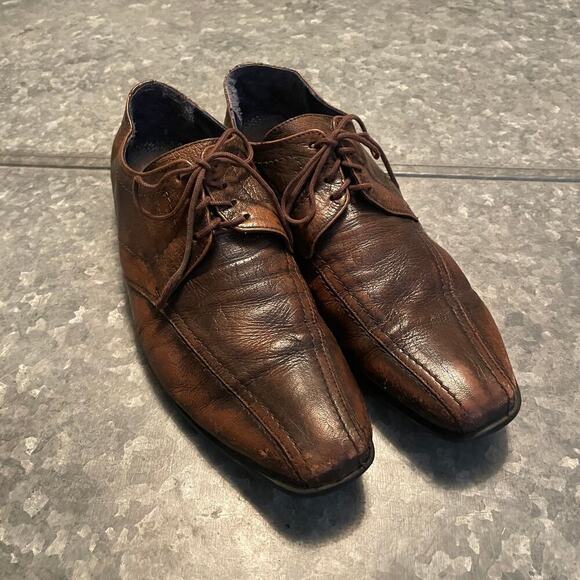 Kenzo Mens Brown Leather Square Toe Dress Shoes 6.5 Business Casual Designer main image 12